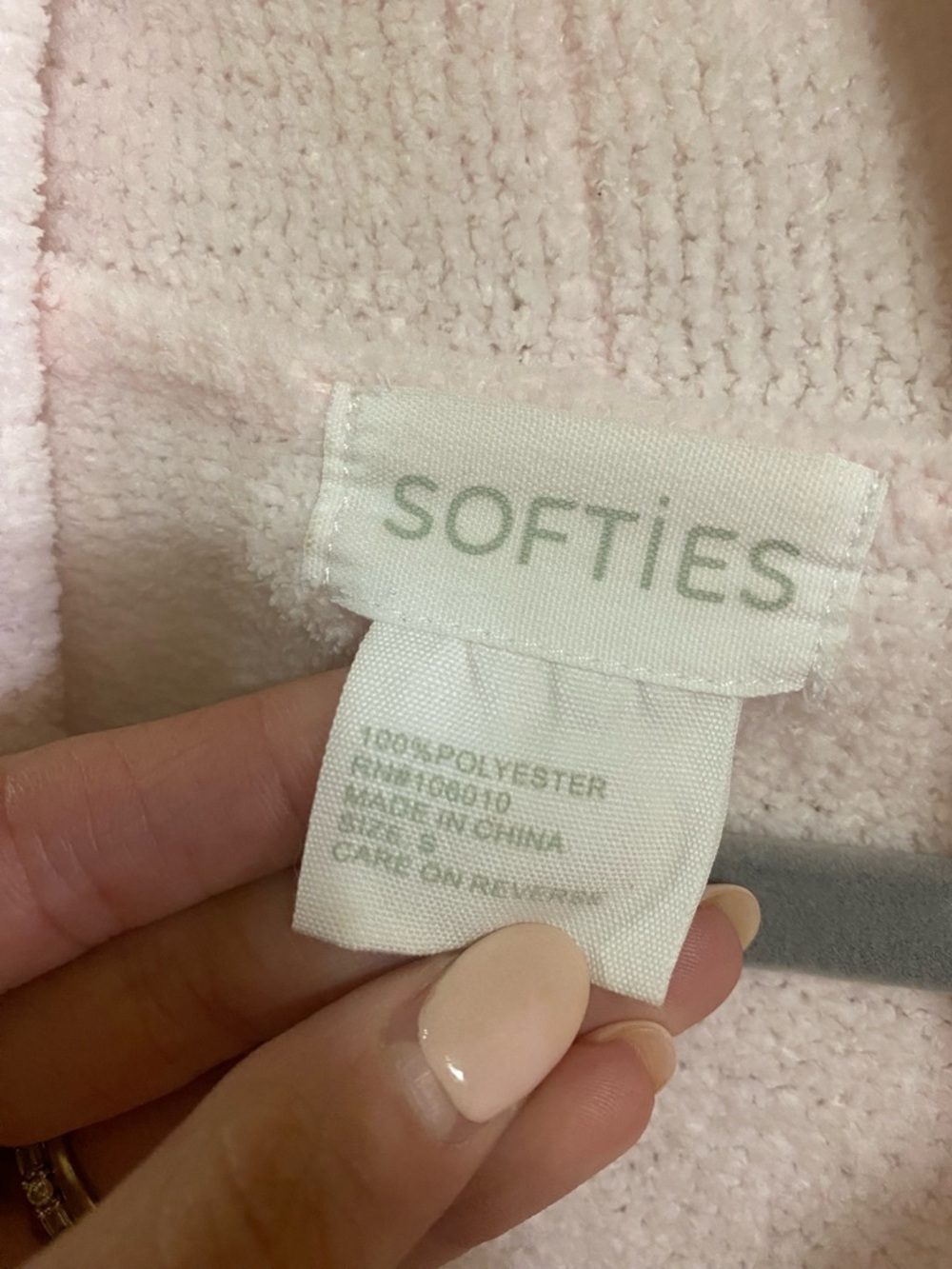 Softies Pink Ruffle Trim Knit Robe - Picture 2 of 2